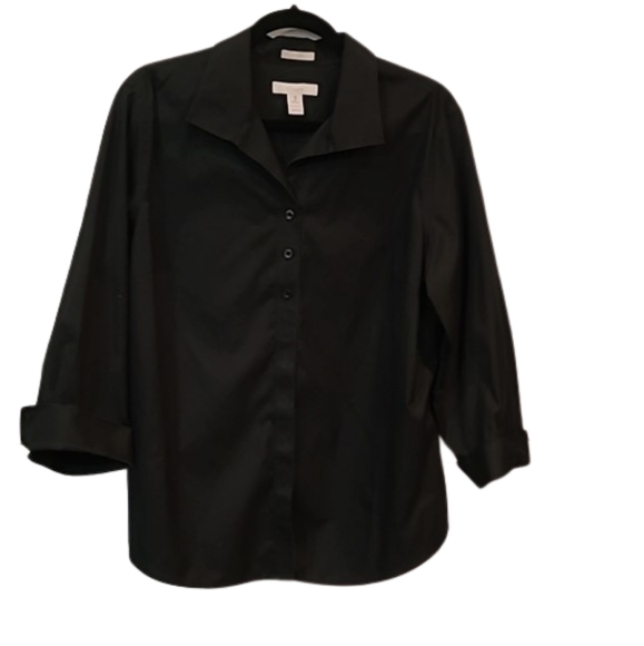 Chico's Tops - Chico‘s No Iron Collared Button Front Shirt Black Chico Size 3 XL 16